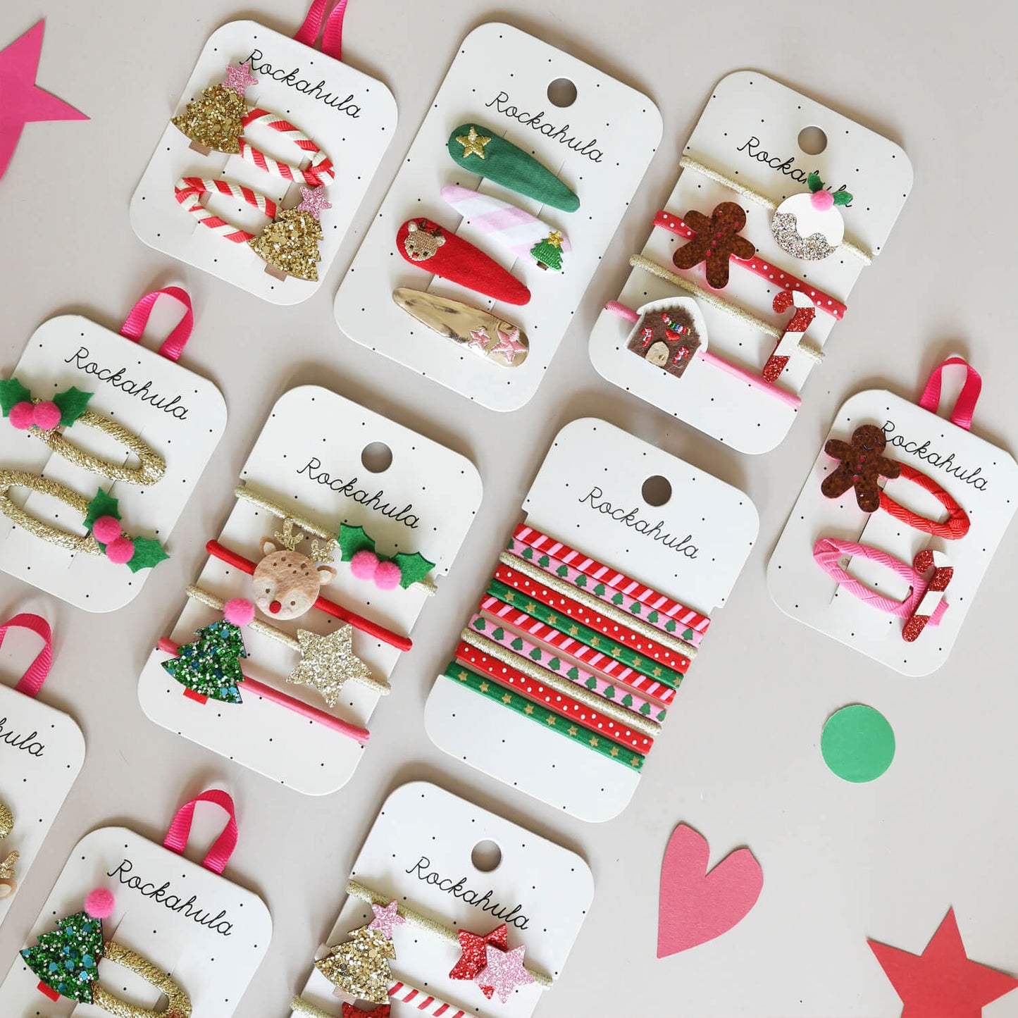 Rockahula - Haargummis "Jolly Christmas", 10er Set