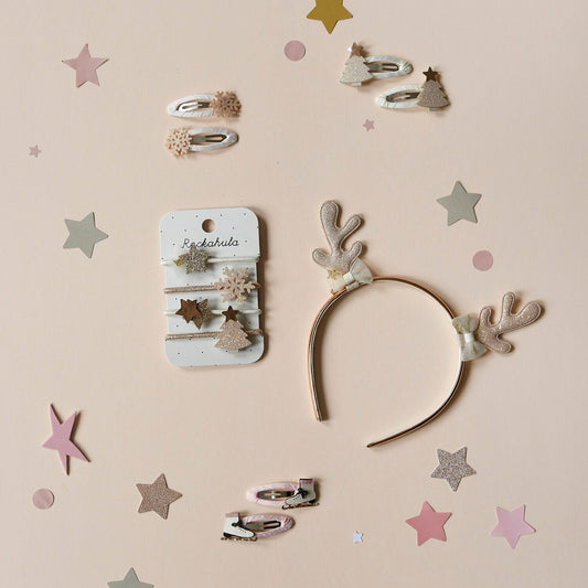 Rockahula - Haarspangen "Golden Christmas Tree", 2er Set