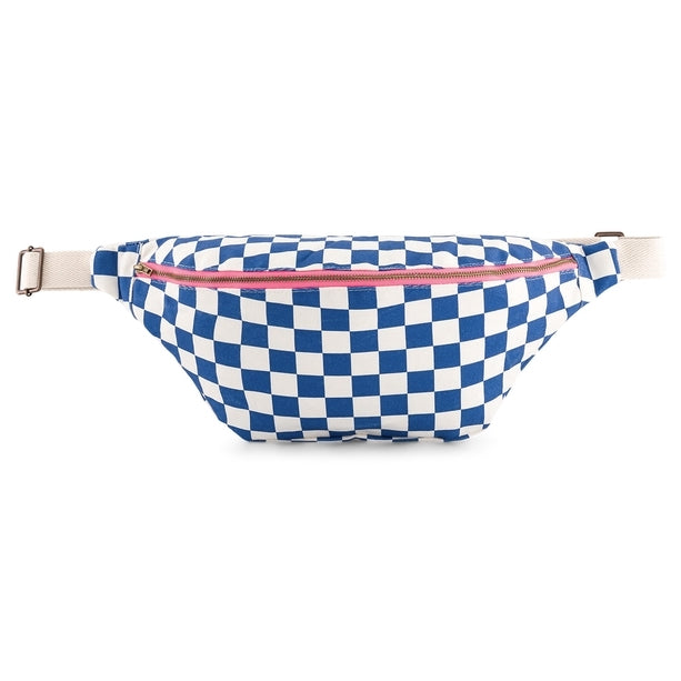 Rose in April - Bauchtasche / Gürteltasche "Check Greek Blue"