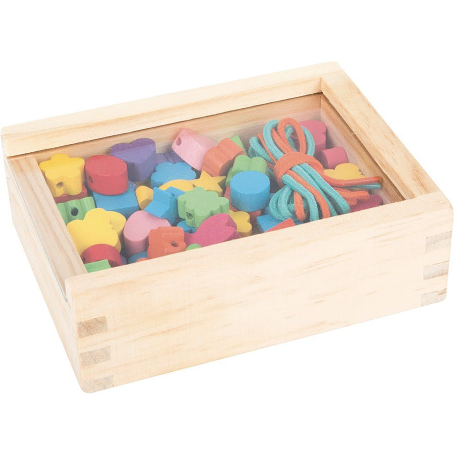 Small Foot - Fädelkreativ - Holzbox mit Fädelperlen