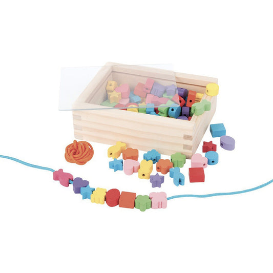 Small Foot - Fädelkreativ - Holzbox mit Fädelperlen