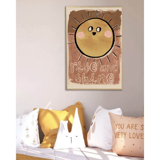 Studio Loco - Poster "Sonne Rise & Shine" Gelb/Ziegel 50x70cm