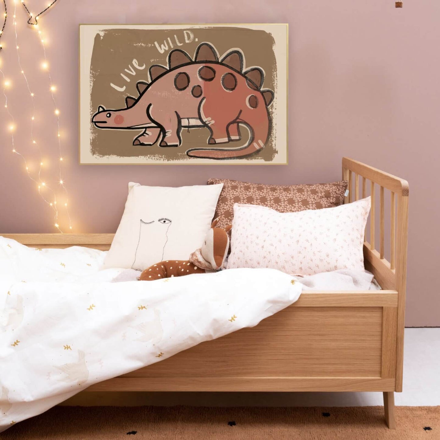 Studio Loco - Poster "Dino Wildlife" Braun/Rosa 50x70cm