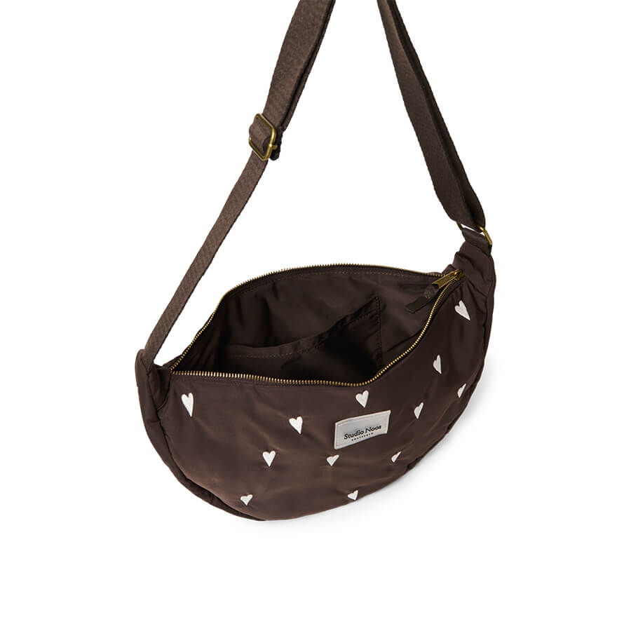 Studio Noos - Tasche "Adult Fanny Pack – Brown Hearts", Bauchtasche