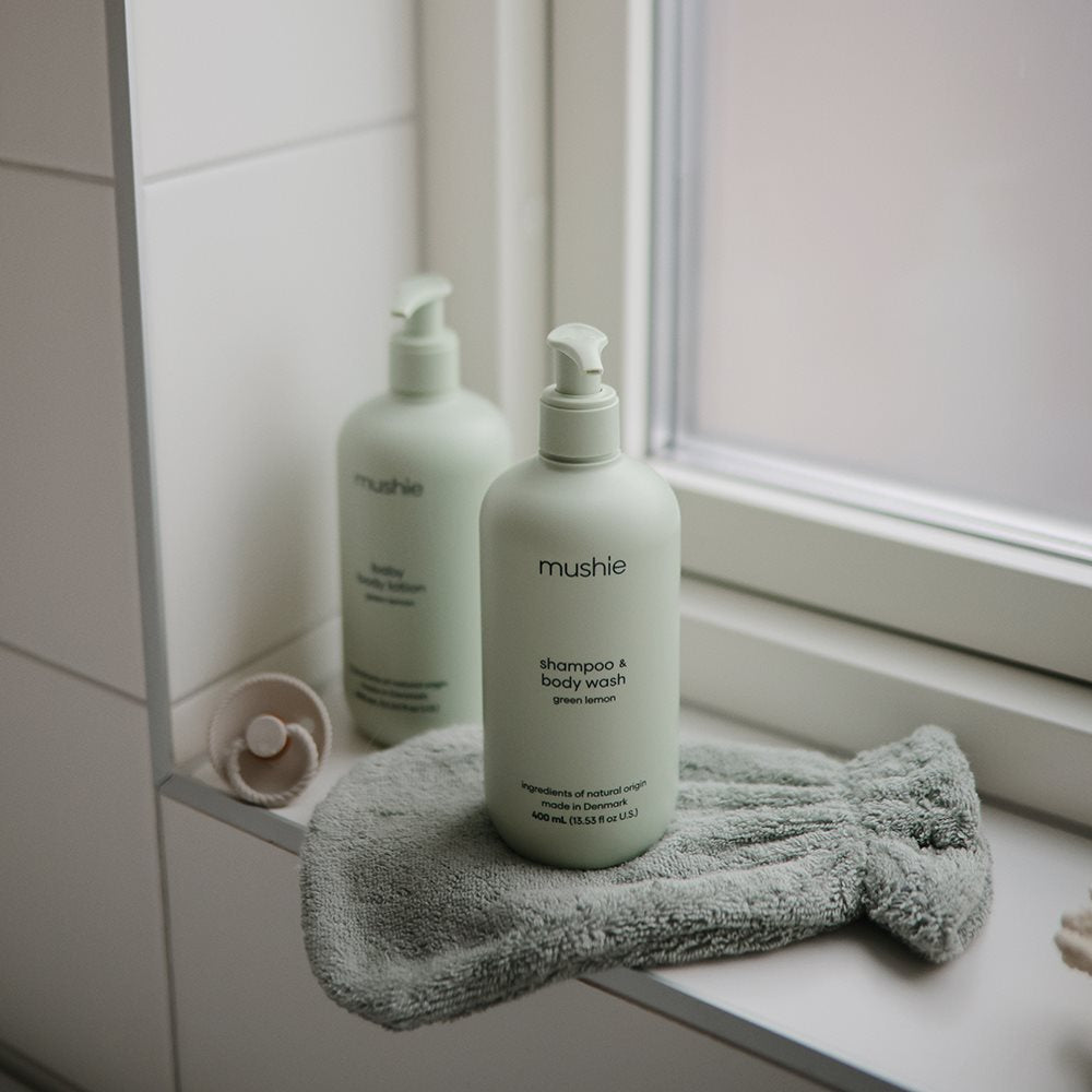 Mushie - Waschhandschuhe / Waschlappen "Moss", 2er Set