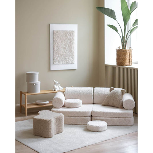Wigiwama – Kinder Spielsofa Modular "Settee" Teddy Creme 9-tlg.