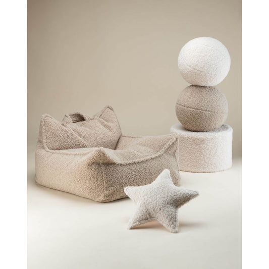Wigiwama – Kinder Sessel/Sitzsack Teddy Beige 80cm