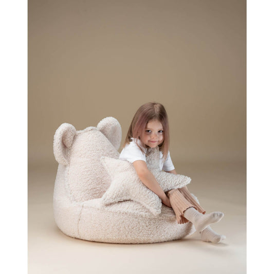 Wigiwama – Kinder Sitzsack "Bär" Teddy Creme