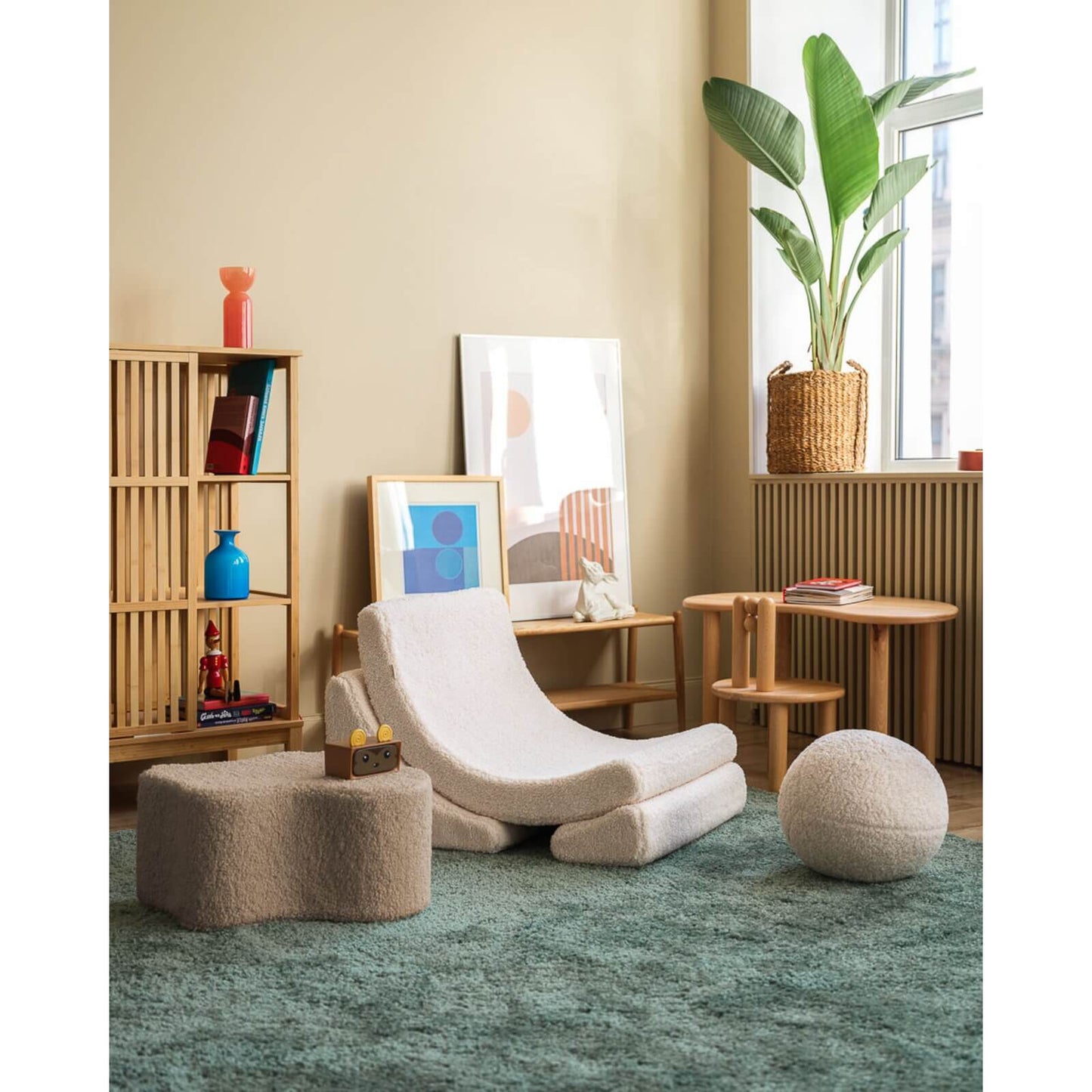 Wigiwama – Kinder Sitzpuff "Wolke" Teddy Beige 39,5cm