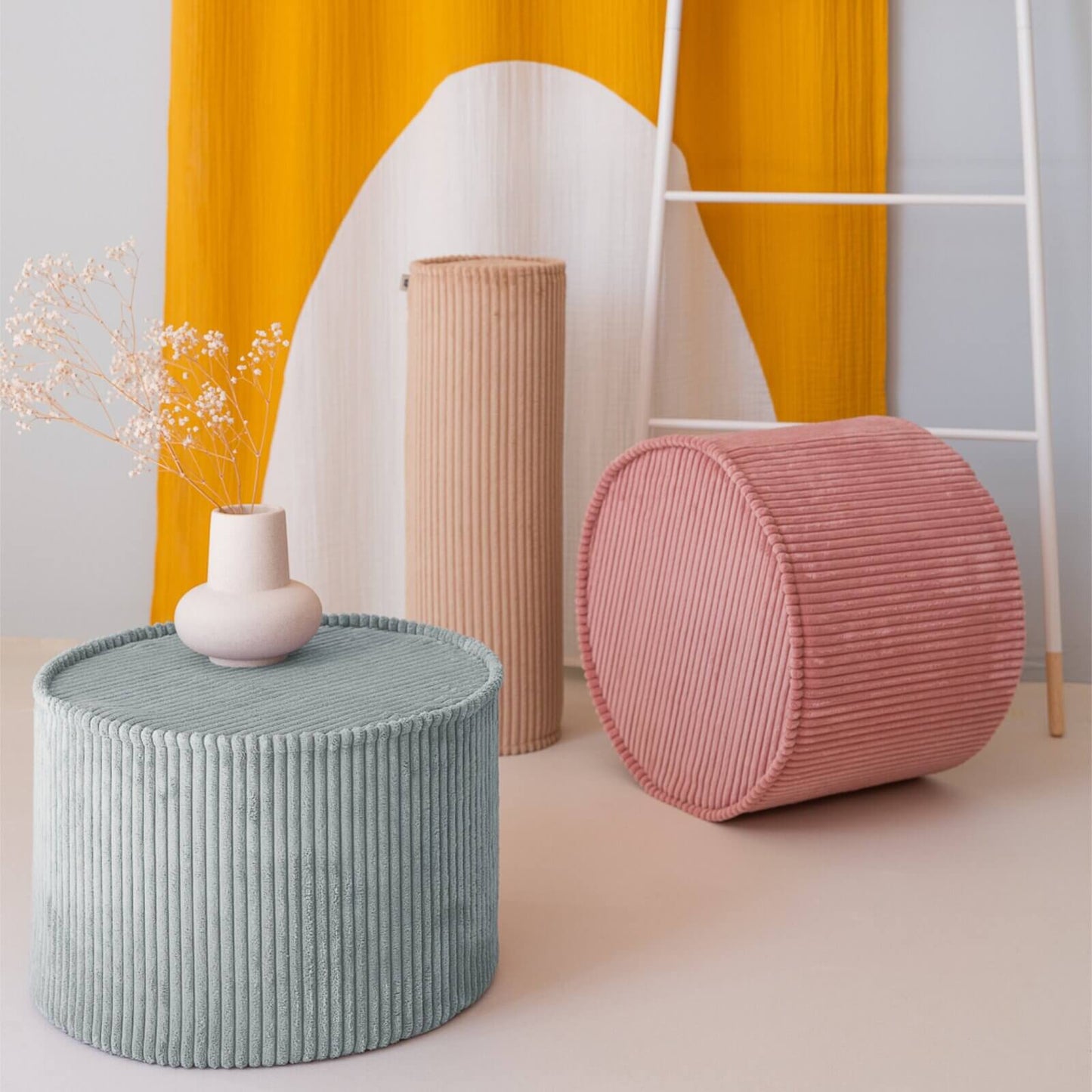 Wigiwama – Schaumstoff-Kissenrolle Cord Beige 55cm