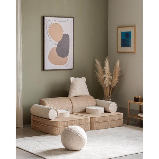 Wigiwama – Kinder Spielsofa Modular "Settee" Cord Beige 9-tlg.