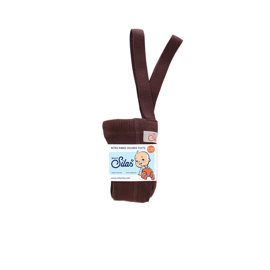 STRUMPFHOSE MIT TRÄGERN MIT FUSS CHOCOLATE BROWN