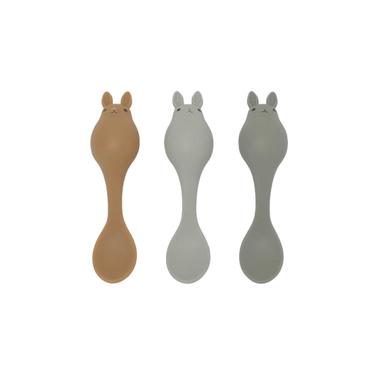 BABY-LÖFFEL-SET HASE AUS SILIKON, 3-TLG.