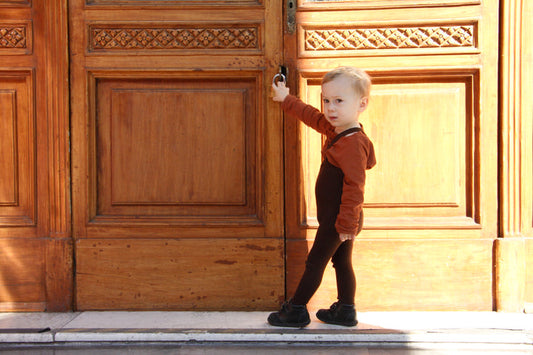 STRUMPFHOSE MIT TRÄGERN MIT FUSS CHOCOLATE BROWN