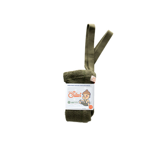 TEDDY-STRUMPFHOSE MIT TRÄGERN OHNE FUSS OLIVE