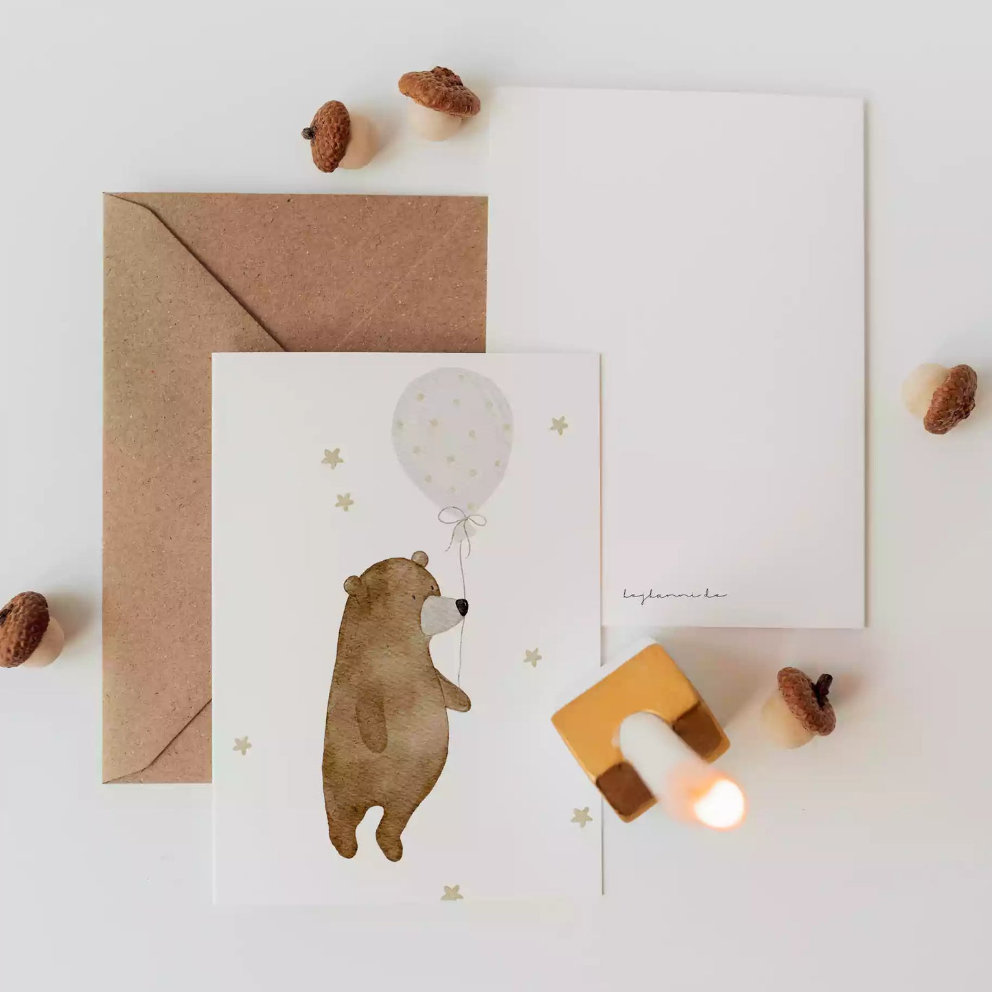 Hej Hanni Postkarte Bär Ballon