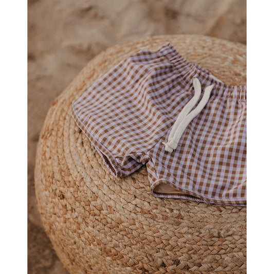 Mrs Ertha - Badehose Shorts "Vintage Squares", UV50+