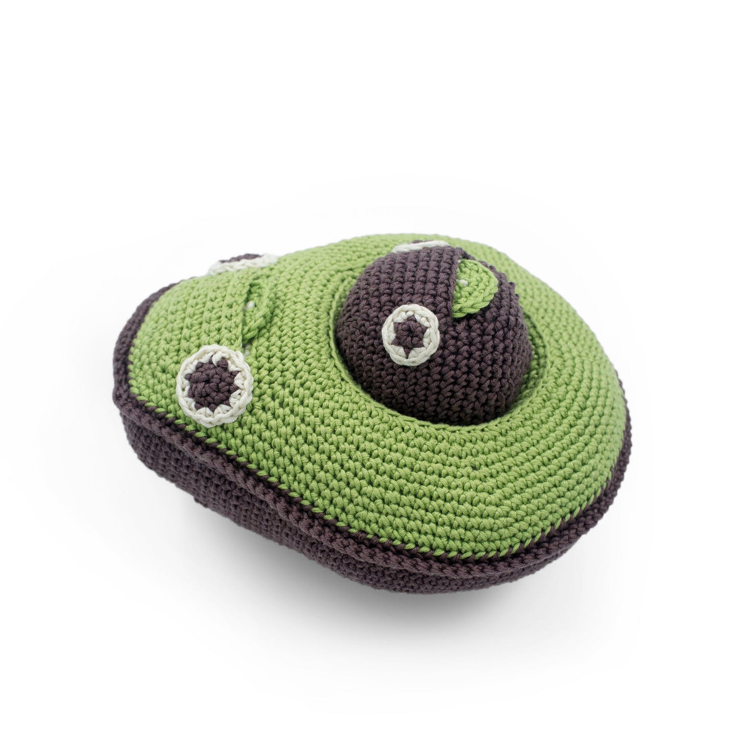 Myum The Veggy Toys - gehäkelte Spieluhr Avocado aus Bio-Baumwolle