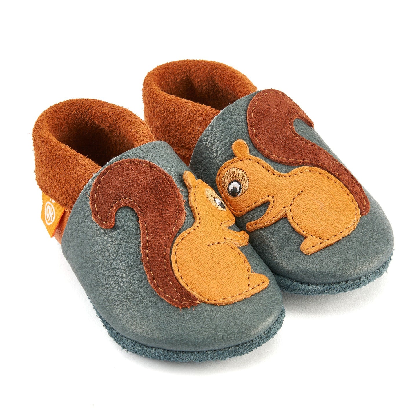 Orangenkinder - Kinder Hausschuhe das Eichhörnchen (Krabbelschuhe)