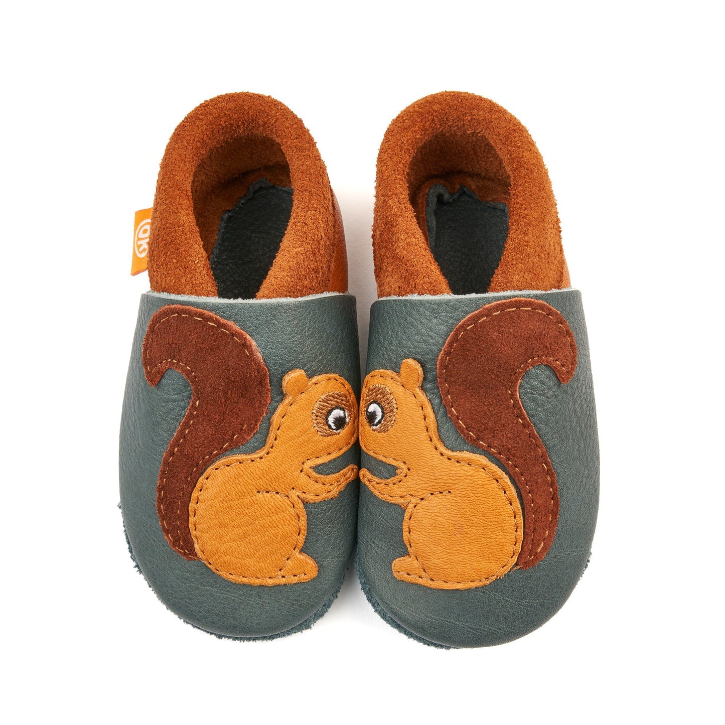 Orangenkinder - Kinder Hausschuhe das Eichhörnchen (Krabbelschuhe)
