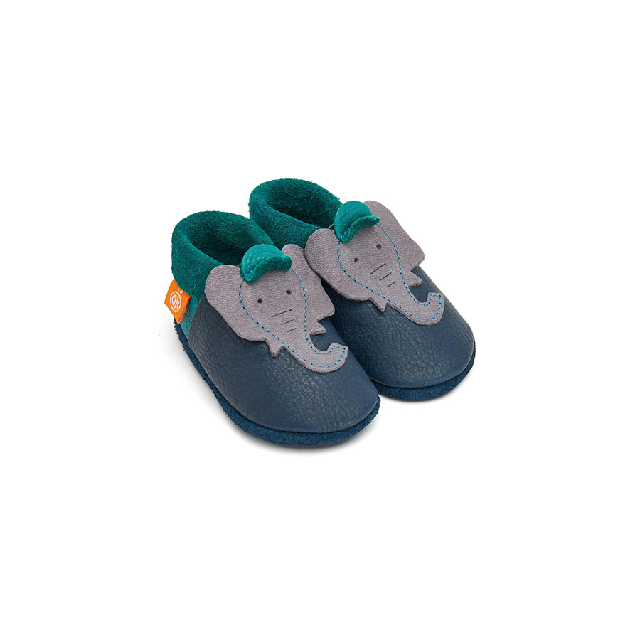 Orangenkinder - Kinder Hausschuhe Jonathan der Elefant (Krabbelschuhe)