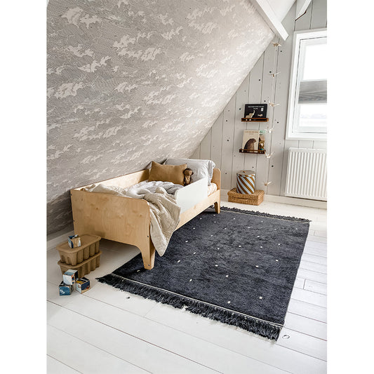 Tapis Petit Waschbarer Baumwollteppich für Kinderzimmer Emily Anthrazit