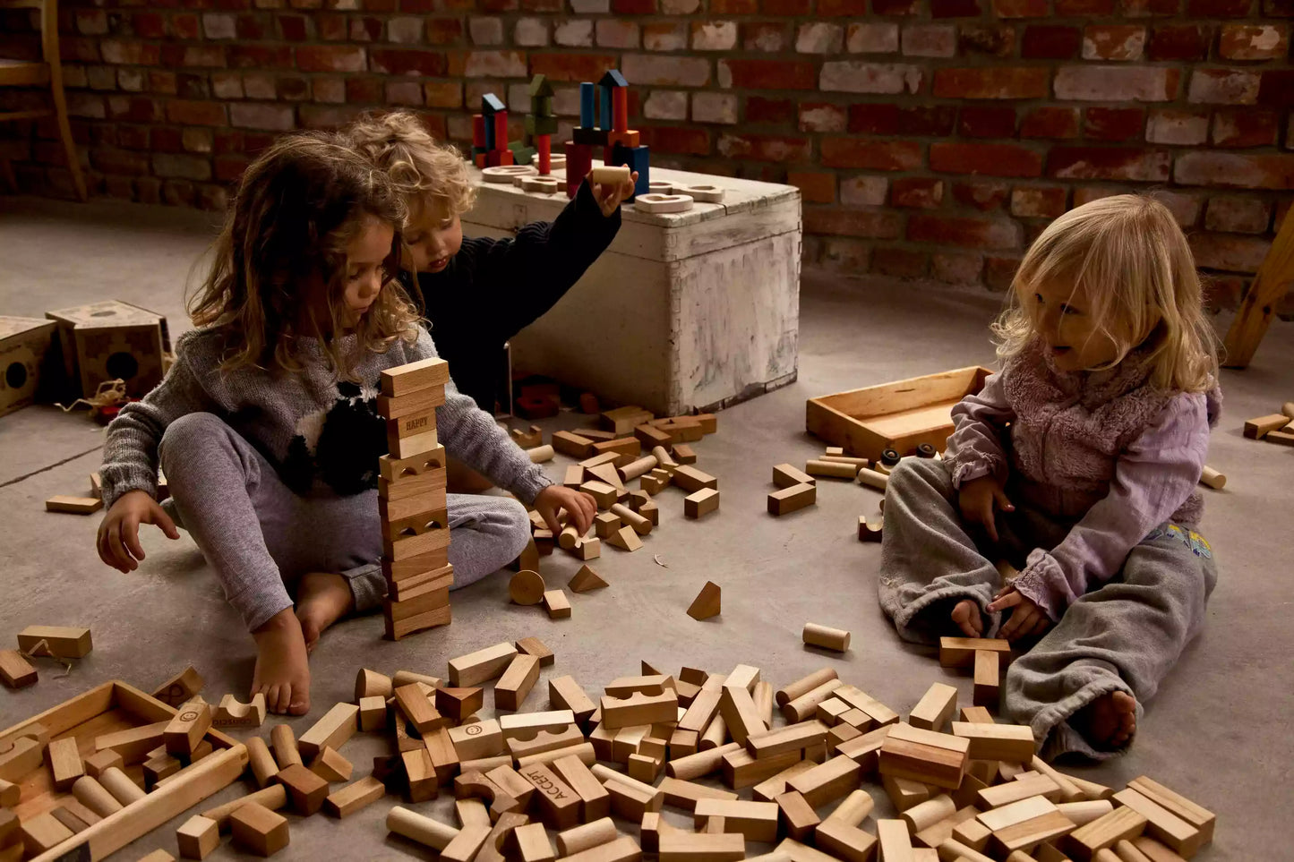 Wooden Story Holzbauklötze Natur - 30 Teile mit Holzkasten