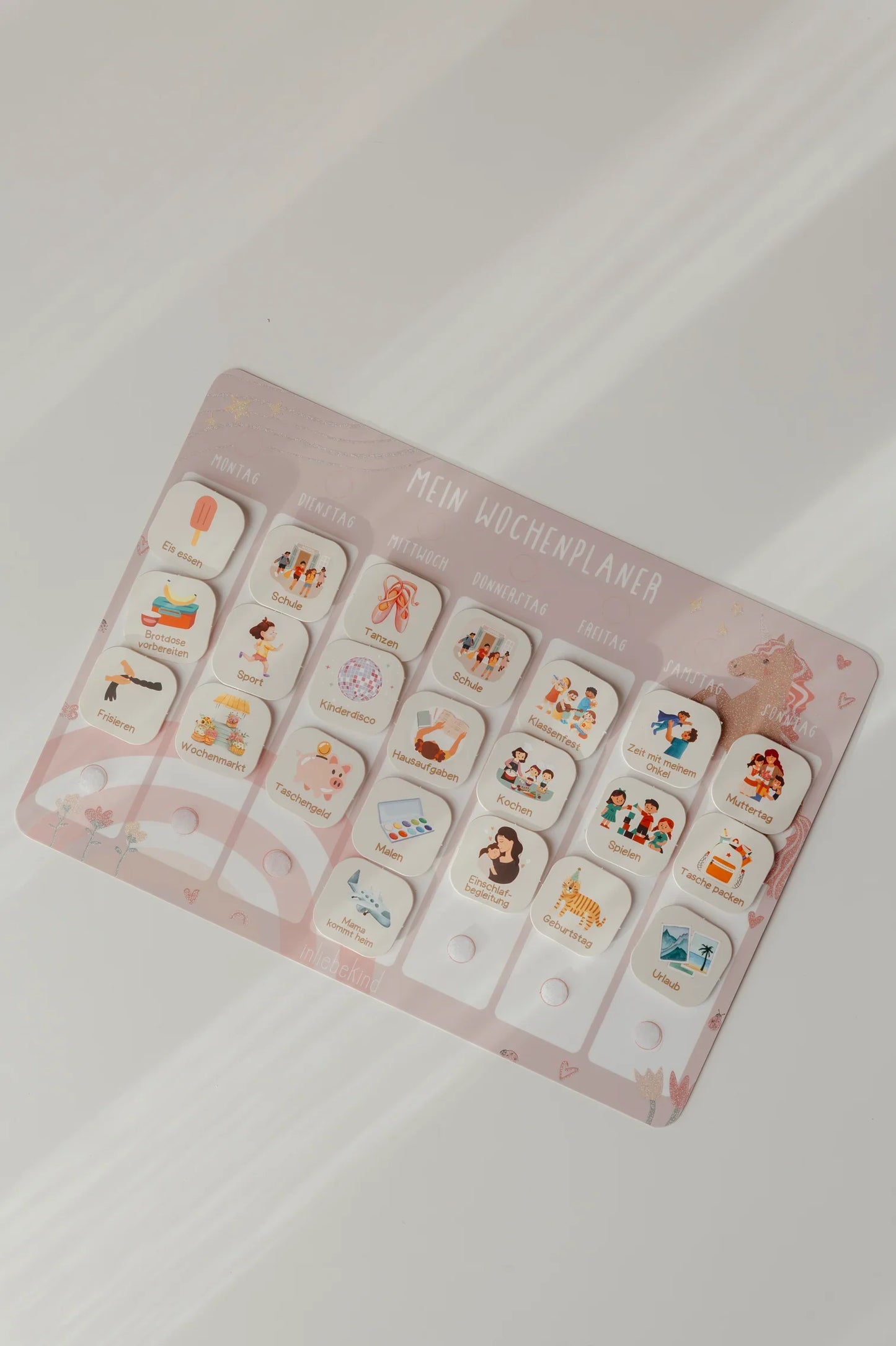 WOCHENPLANER A4 - EINHORN GLITZER