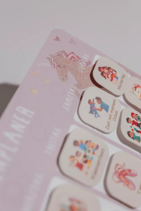 WOCHENPLANER A4 - EINHORN GLITZER