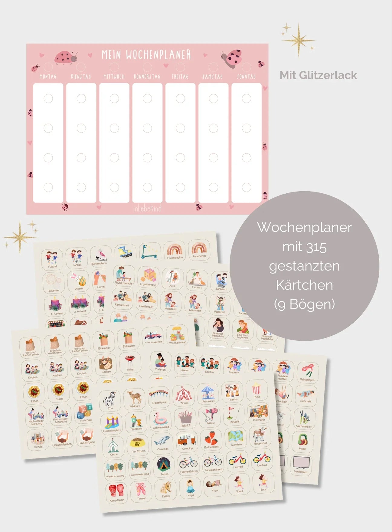 WOCHENPLANER A4 - MARIENKÄFER GLITZER