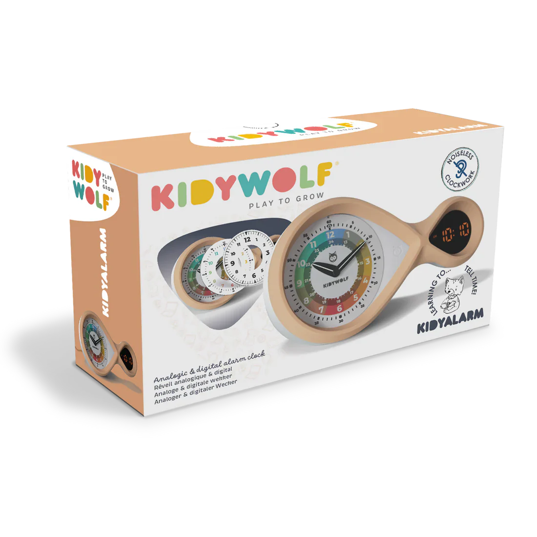 Kidywolf – Kinderwecker Kidyalarm analog & digital "Peach"
