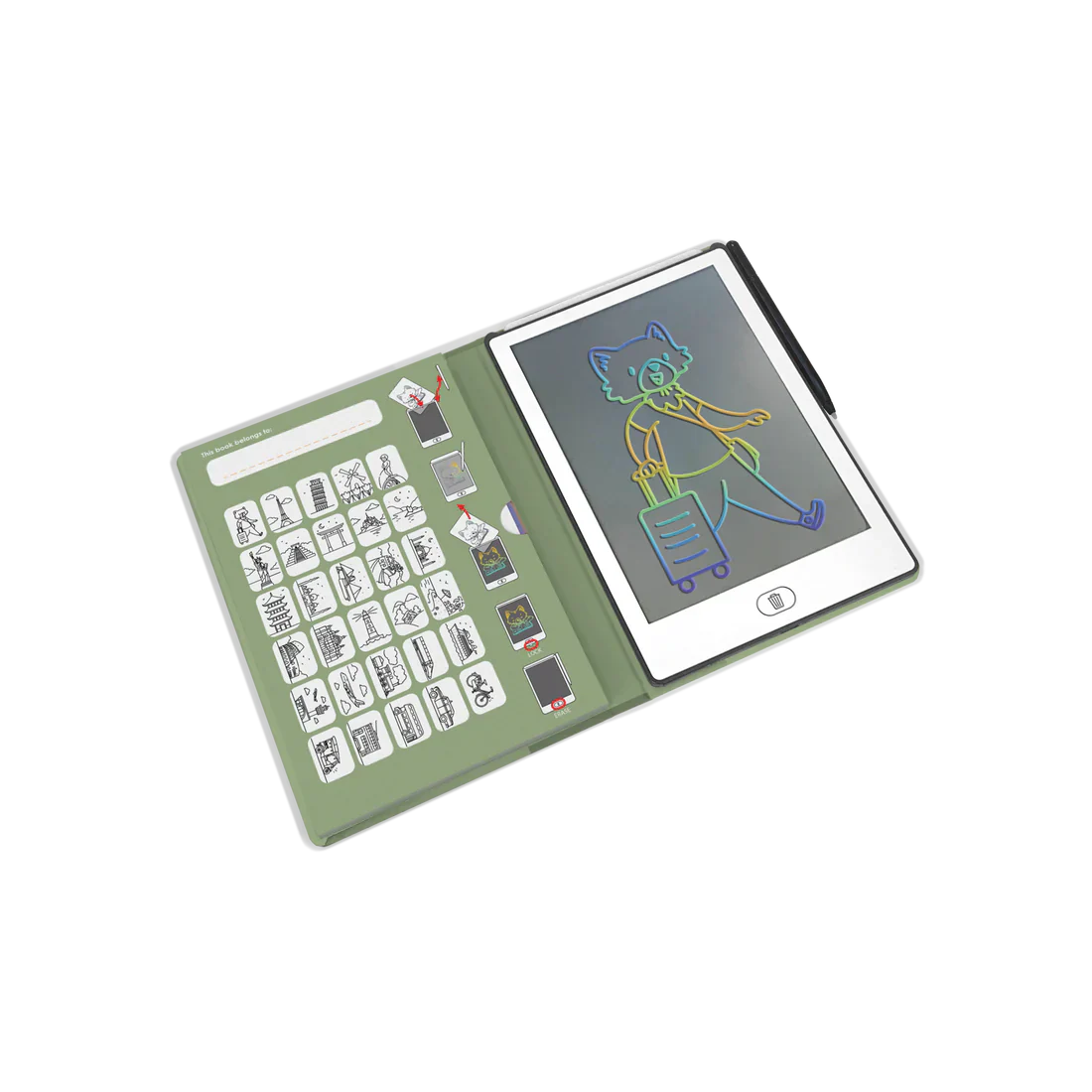 KIDYWOLF KIDYDRAW MINI LCD Zeichentablet "Travel" – 30 Motive