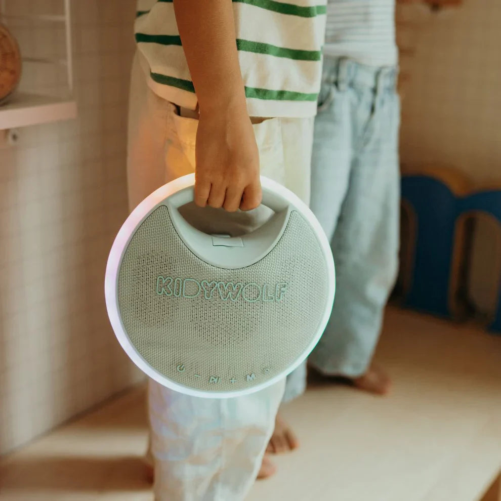 KIDYWOLF Kinder Karaoke Lautsprecher „KIDYKARAOKE“, LED, 2 Mikrofone