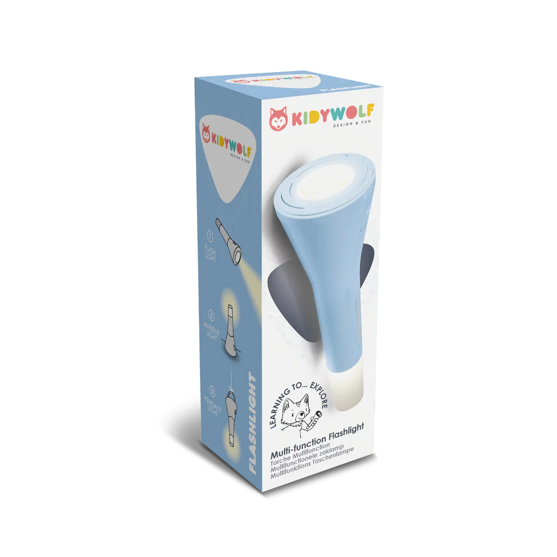 KIDYWOLF Kidyflashlight 3-in-1 Taschenlampe für Kinder – Warmes Licht