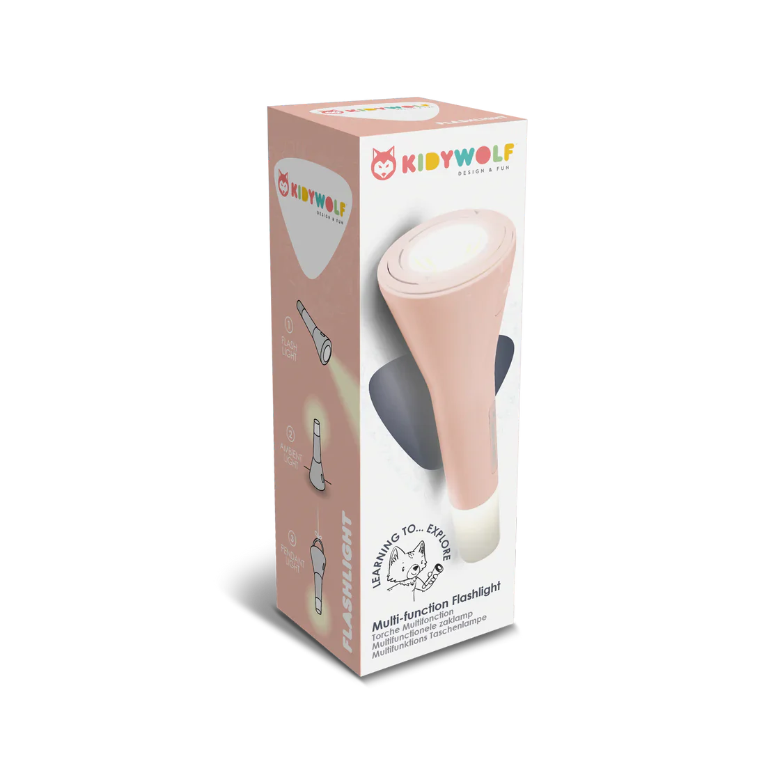 KIDYWOLF Kidyflashlight 3-in-1 Taschenlampe für Kinder – Warmes Licht