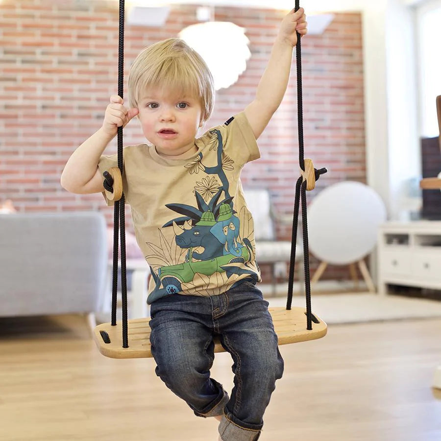 Lillagunga – Kinderschaukel „Classic Oak Black“ Natur, Holzschaukel