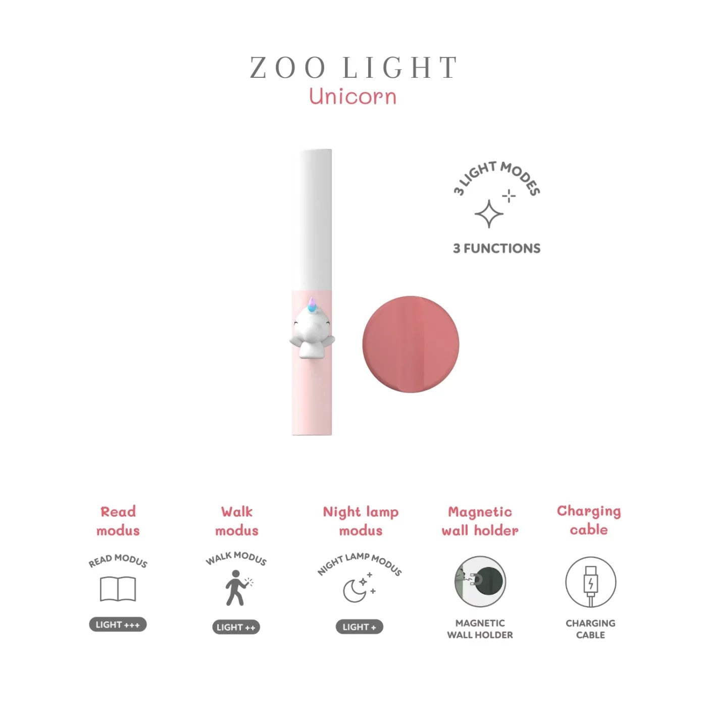 The Zoo Family - Tragbare Zoo Light Einhorn-lampe