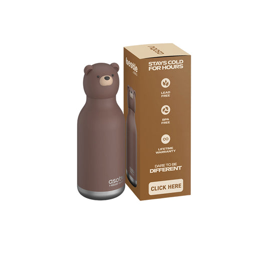 Asobu – Kinder Trinkflasche aus Edelstahl “Bestie Brown Bear”, 460 ml