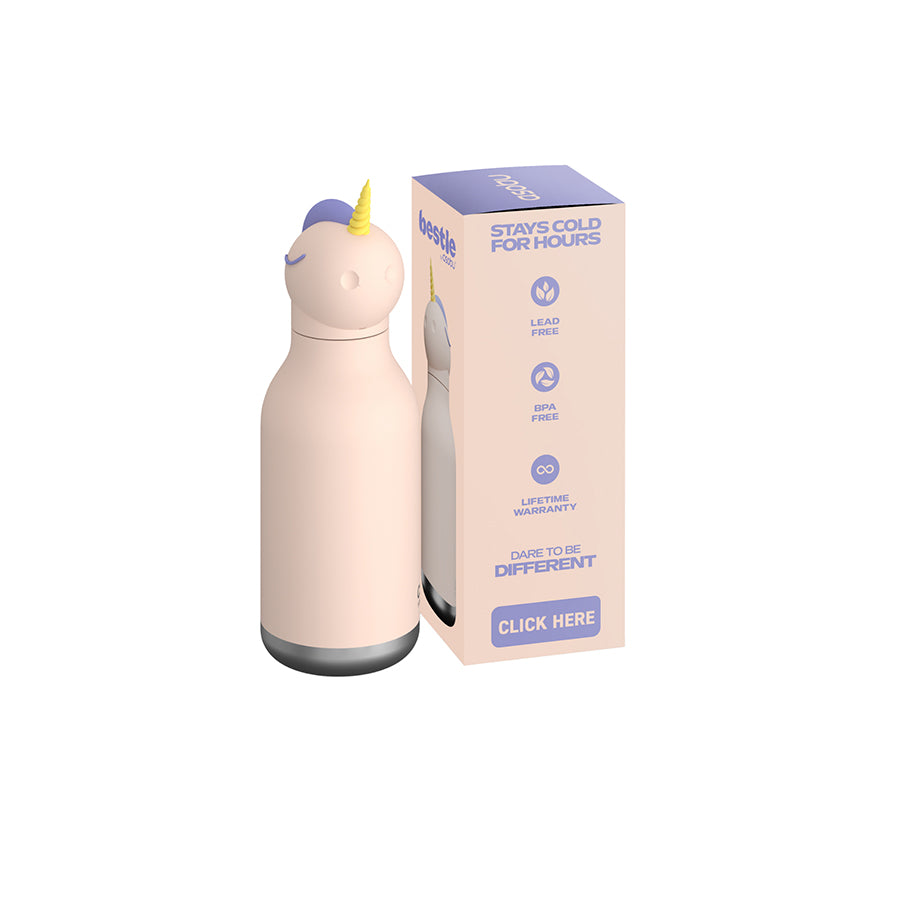Asobu – Kinder Trinkflasche aus Edelstahl “Bestie Unicorn”, 460 ml