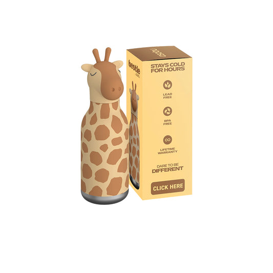 Asobu – Kinder Trinkflasche aus Edelstahl “Bestie Giraffe”, 460 ml
