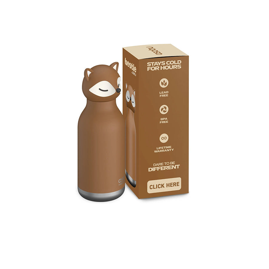 Asobu – Kinder Trinkflasche aus Edelstahl “Bestie Fox”, 460 ml