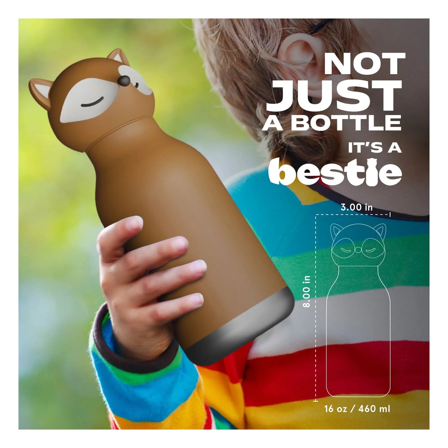Asobu – Kinder Trinkflasche aus Edelstahl “Bestie Fox”, 460 ml