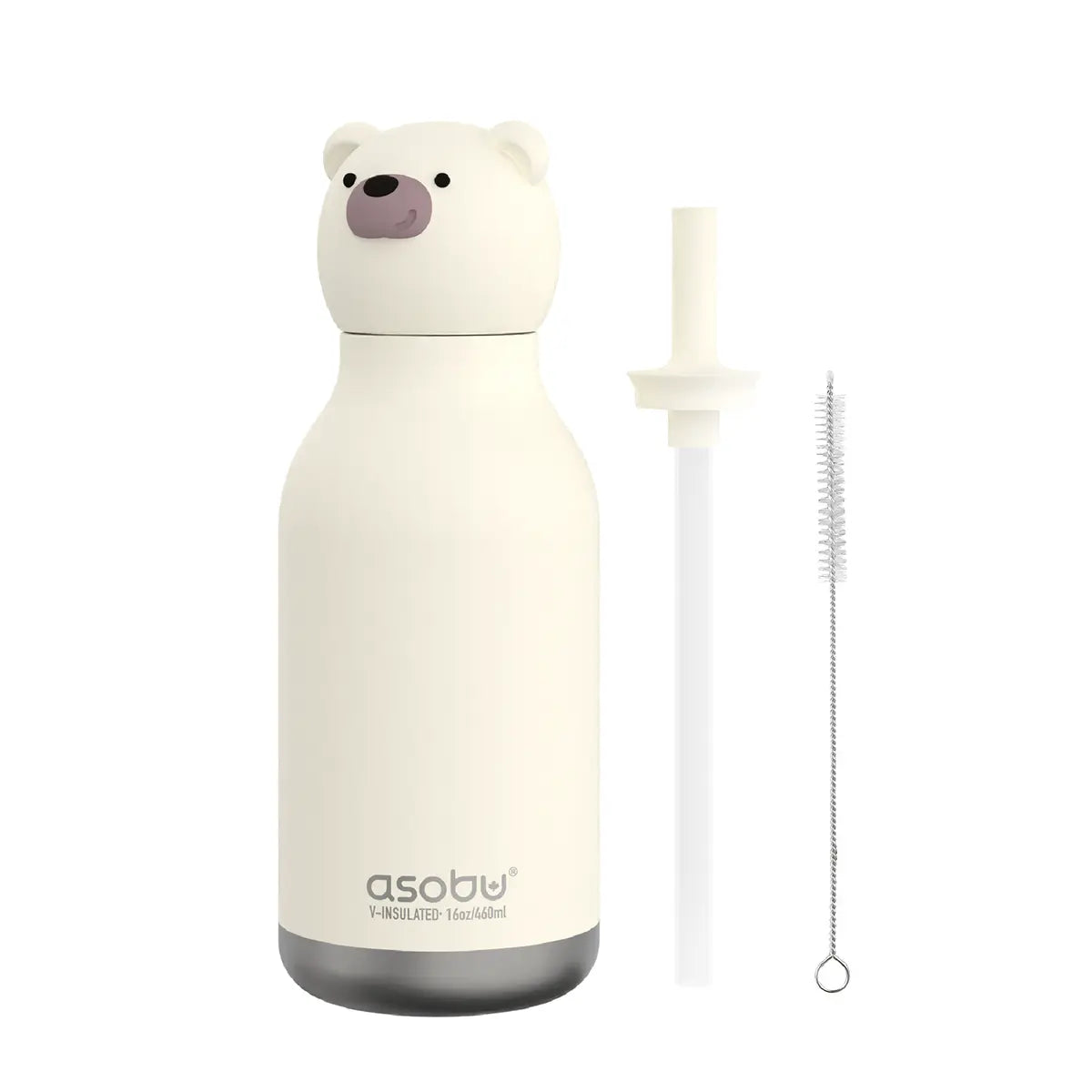 Asobu – Kinder Trinkflasche aus Edelstahl “Bestie White Bear”, 460 ml