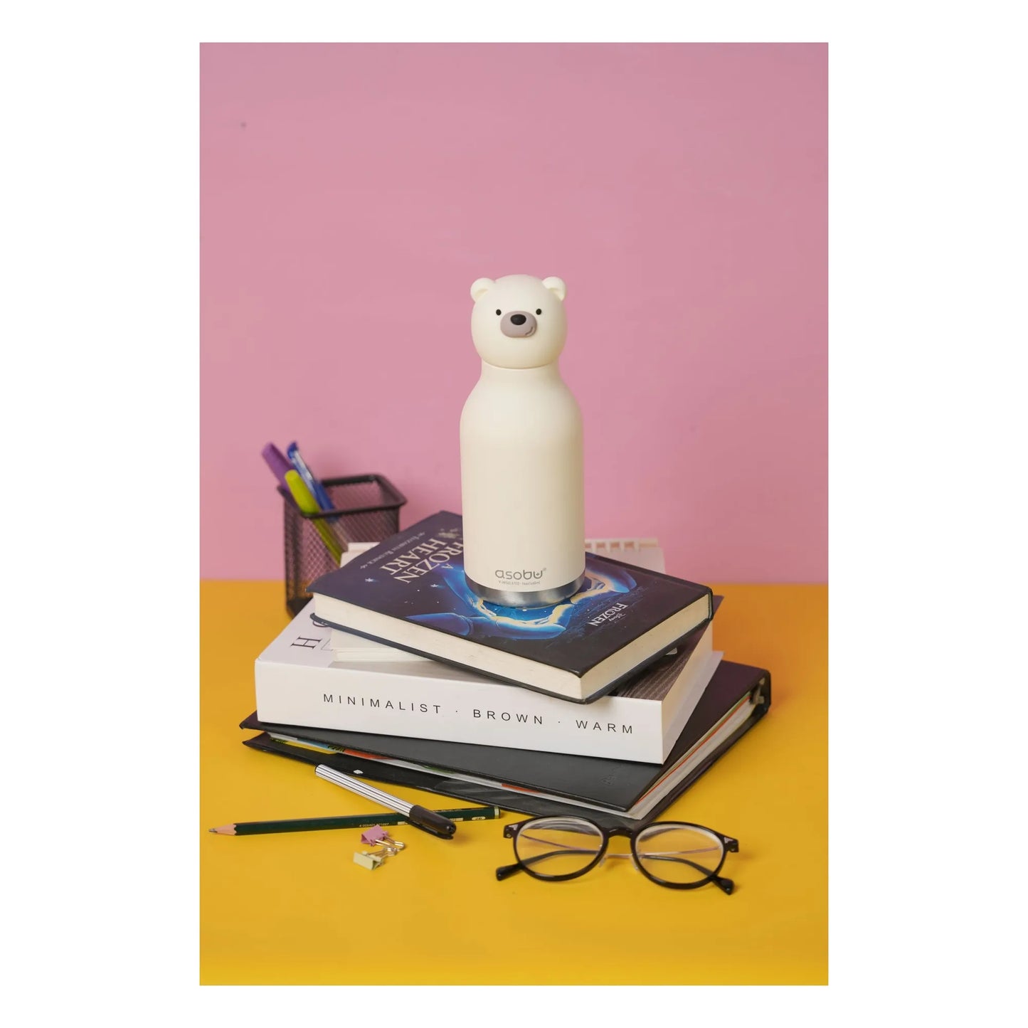 Asobu – Kinder Trinkflasche aus Edelstahl “Bestie White Bear”, 460 ml