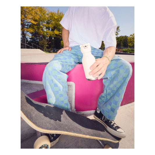 Asobu – Kinder Trinkflasche aus Edelstahl “Bestie White Bear”, 460 ml