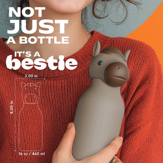 Asobu – Kinder Trinkflasche aus Edelstahl “Bestie Horse”, 460 ml