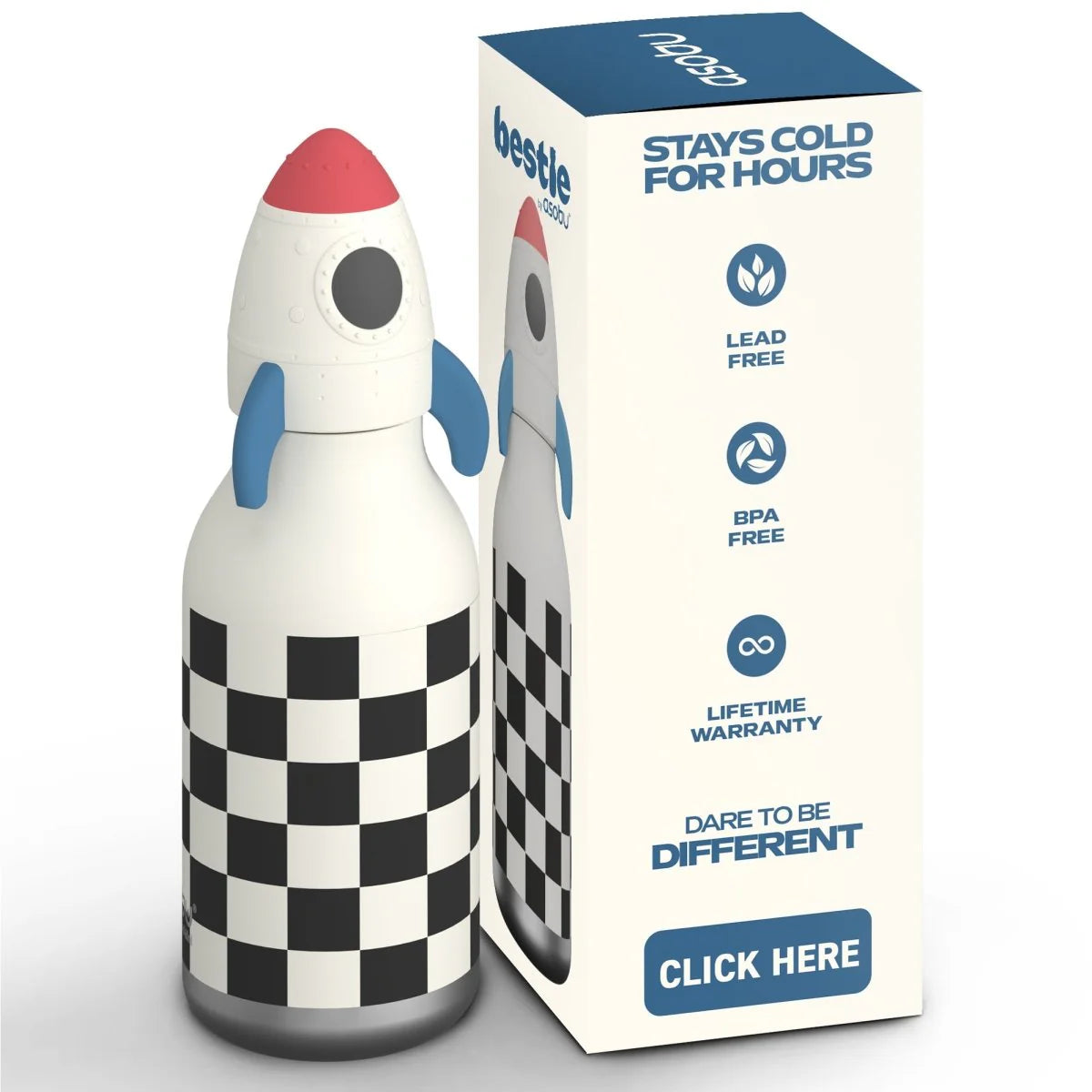 Asobu – Kinder Trinkflasche aus Edelstahl “Bestie Rocket”, 460 ml
