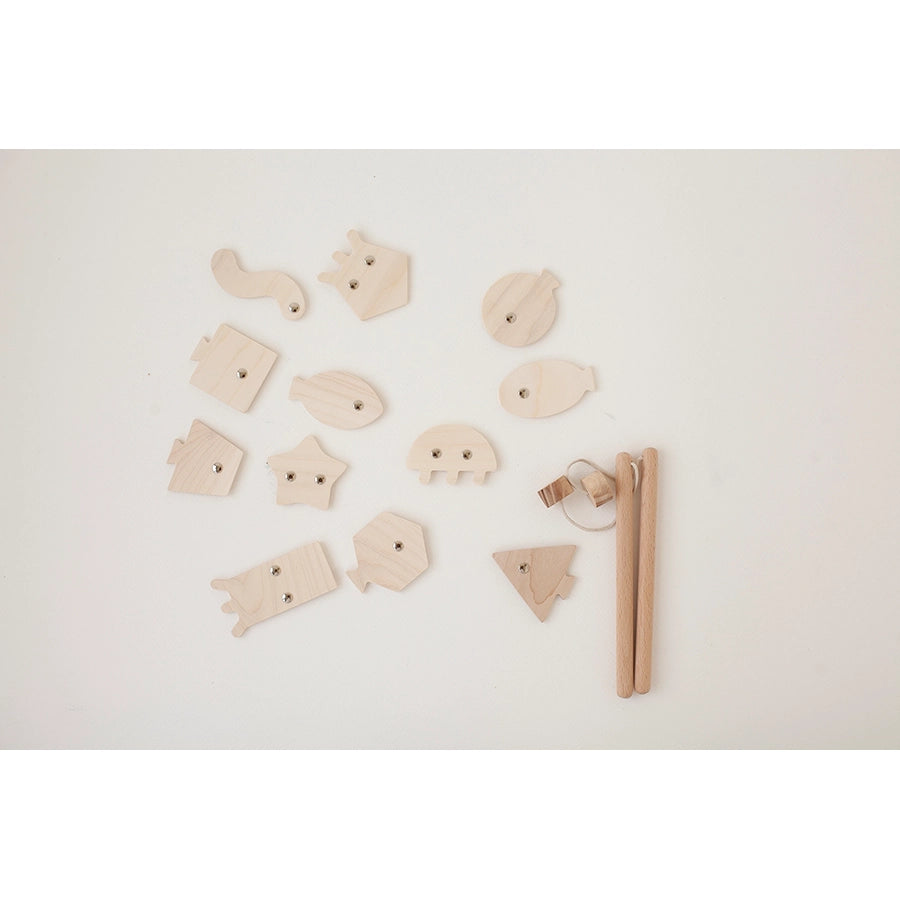 Babai Toys - Angelspiel Geometric Fishes Natural