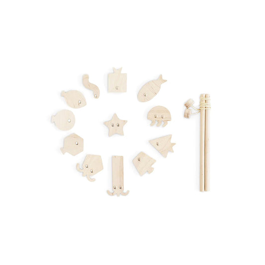 Babai Toys - Angelspiel Geometric Fishes Natural