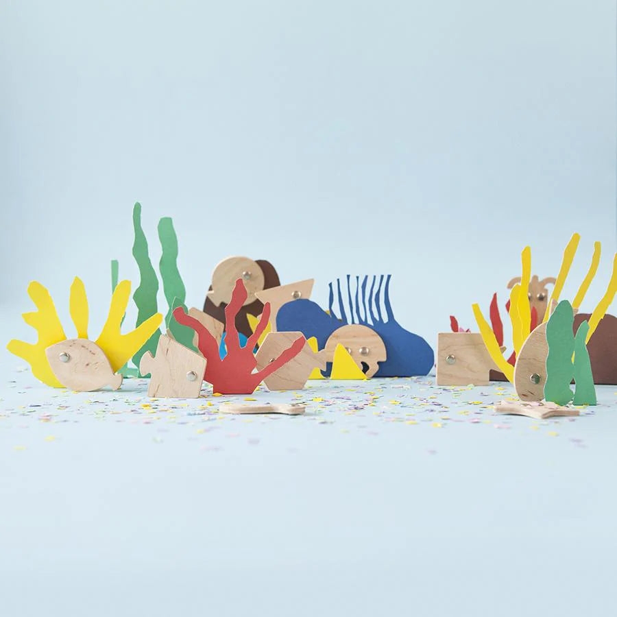 Babai Toys - Angelspiel Geometric Fishes Natural